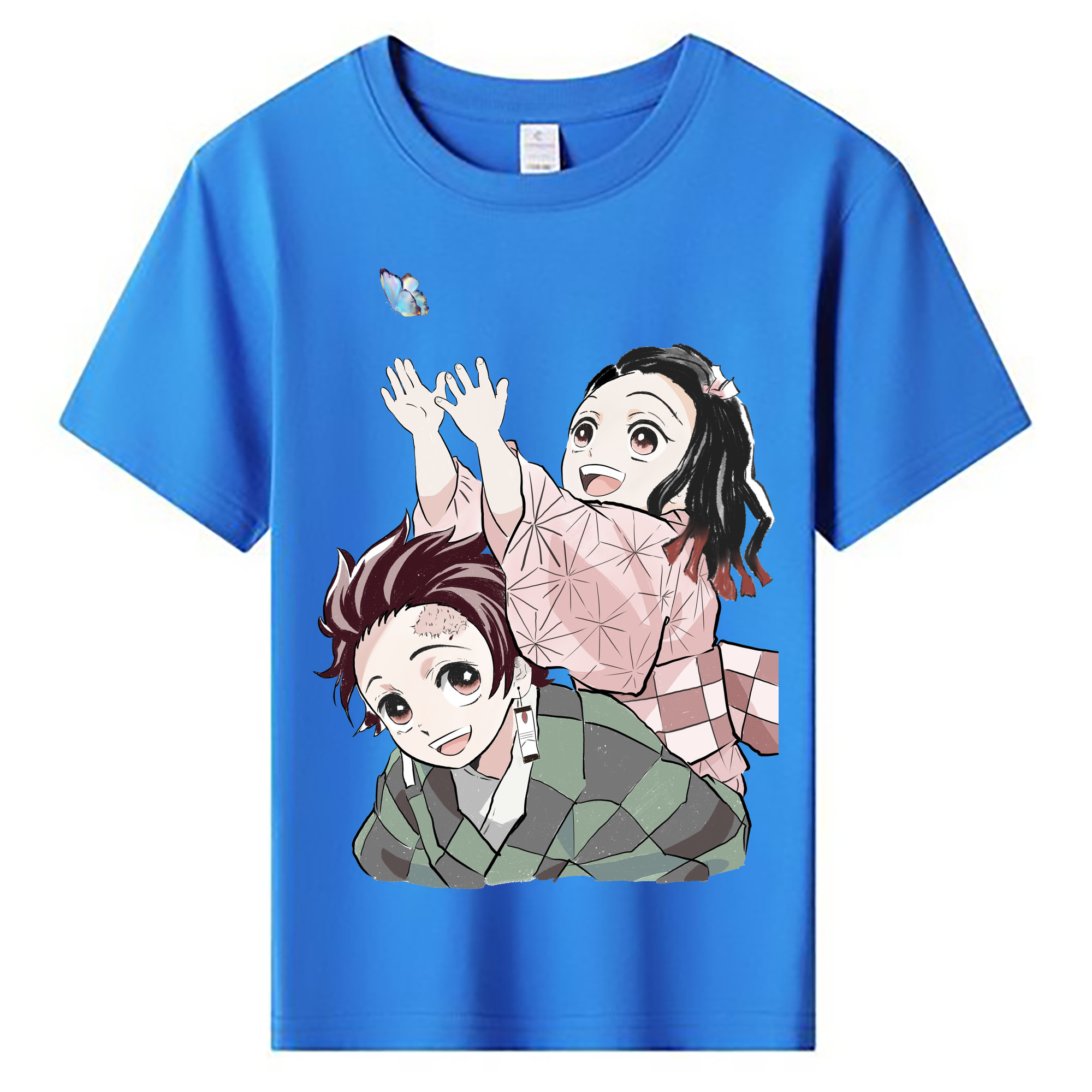 （画像用） 鬼滅の刃（きめつのやいば）竈門 禰󠄀豆子／かまど ねずこ Kamado Nezuko 綿100％キッズTシャツ（フロントプリント）